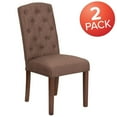 thumbnail image 4 of 2 Pk. HERCULES Grove Park Series Brown Fabric Tufted Parsons Chair, 4 of 7