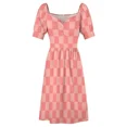 thumbnail image 5 of Checkerboard Mini Check Pattern in Double Blush Pink Sleeveless Dress Woman dresses women formal occasion dresses, 5 of 7