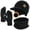 A-Black, variant on KOITHOT 3 Pcs Winter Beanie Hat with Brim and Ear Flaps Knitted Line Neck Warmer Touchscreen Gloves Set for Men Black