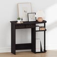 thumbnail image 3 of Furinno JAYA 32-Inch 2 Fabric Drawers Open Shelves Console Table. Dark Walnut, 3 of 4