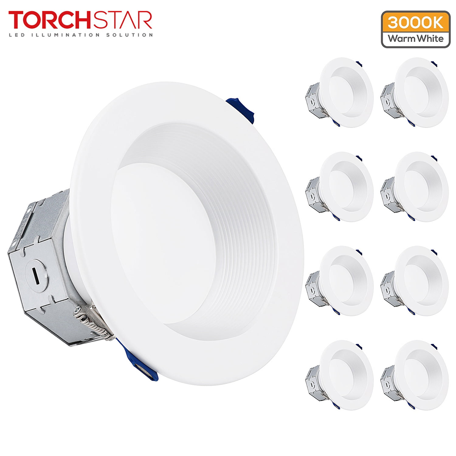 9W Dimmable Downlight Trim 4" Inch LED Recessed Light Round Brushed Nickel 