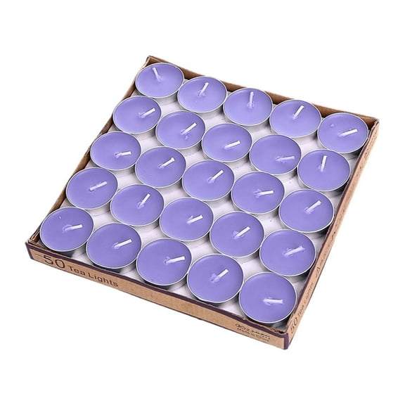 Bulk 50 Pack Classic Tea Light Candles, Colorful Unscented Paraffin Wax Tealights for Christmas Valentine's Easter Birthday Wedding Anniversaries Party Halloween and Home Decor