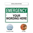 thumbnail image 3 of Emergency Your Wording Here Novelty Display Outdoor Indoor Unique Aluminum Metal Sign 8"x12", 3 of 4