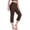 18# Brown, variant on Capri Pants for Women High Waist Workout Yoga Pants with Pockets Tummy Control Leggings Crop Straight White S