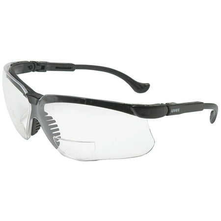 Honeywell Uvex Genesis Readers Eyewear, Clear +1.0 Diopter Polycarb Hard Coat Lenses, Blk Frame