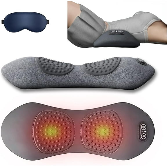 Smooth Spine Triple Fusion Back Massager, Soothe 3 in 1 Back Massager for Sciatica, Mysoothelab Neck Massagers Pillow, Three-Speed Constant Temperature Hot Compress, for Relieve Neck Pain (Gray)