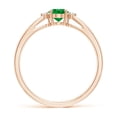 thumbnail image 2 of ANGARA Natural Tapered Shank Emerald Solitaire Ring with Diamond Accents in 14K Rose Gold for Women (Size-6x4mm) | May Birthstone, Birthday, Anniversary, Jewelry Gift for Women | Natural Emerald Ring, 2 of 8