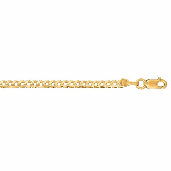 10K 18in Yellow Gold Diamond Cut/Textured Comfort Curb Chain with Lobster Clasp, Approx 6g