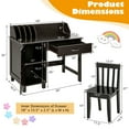 thumbnail image 2 of Infans Kids Wooden Study Desk & Chair Writing Table w/Drawer Storage Cabinet, 2 of 7