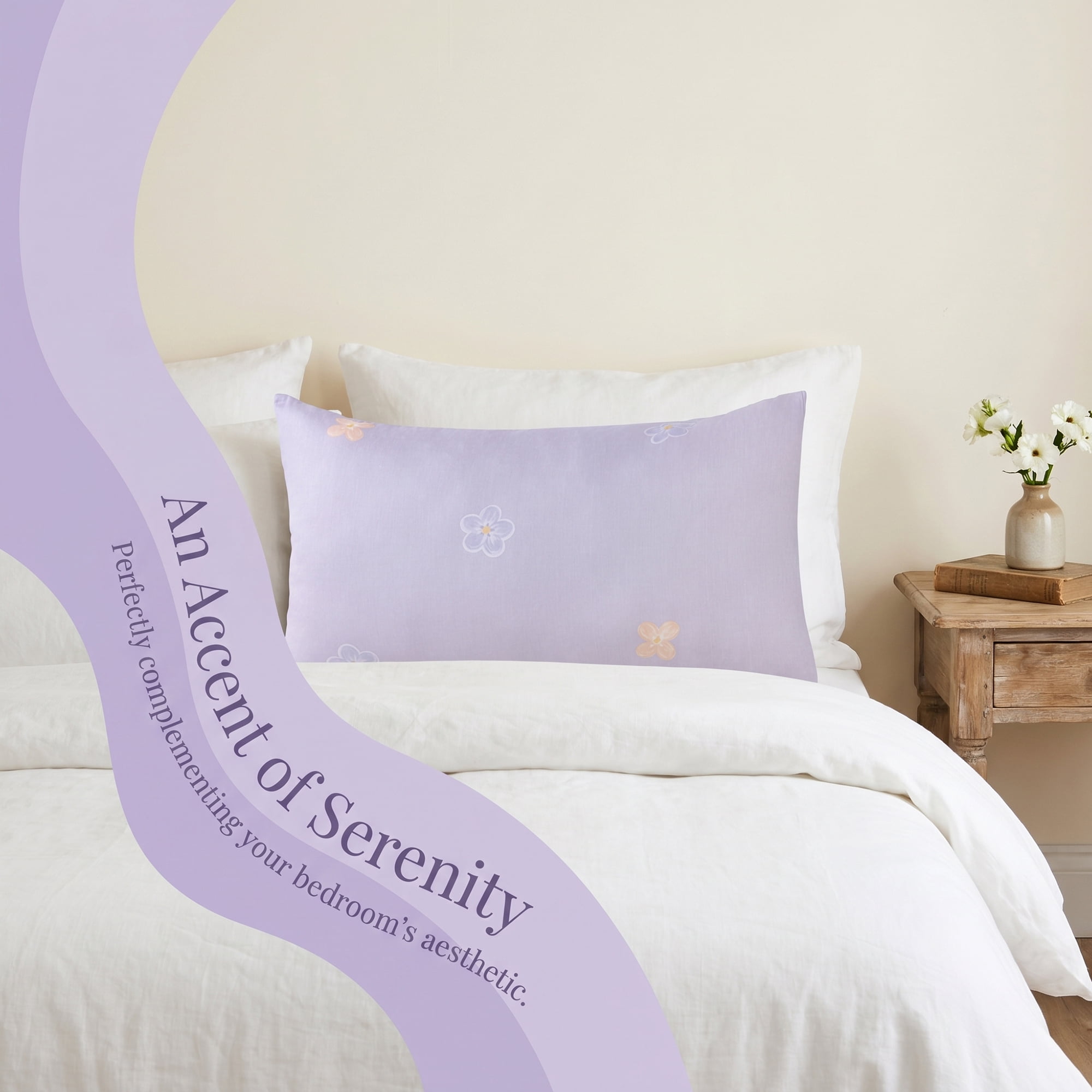 Unique Bargains 2 Pcs Cotton Pillowcase Envelope Closure Wrinkle Resistant Light purple