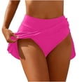 thumbnail image 3 of Feancey Swim Skirts with Briefs for Women Stretchy High Waist Mini Skirt Solid Color Casual Beach Short Skirt Pants Lightweight Comfort Athletic Skorts Hot Pink S, 3 of 8
