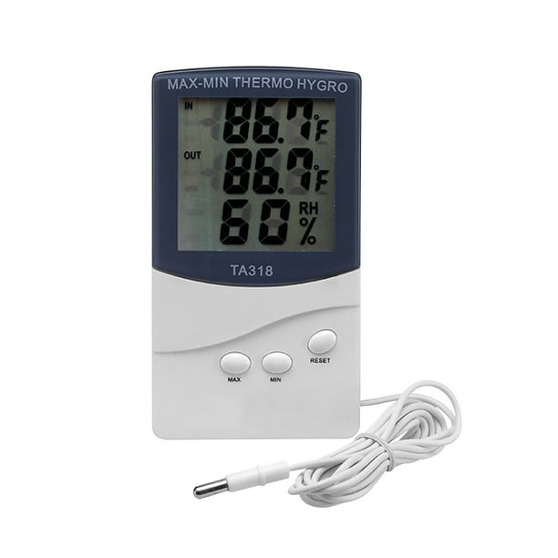 Higrómetro digital Termómetro Medidor de temperatura y humedad Medidor para invernadero interior al aire libre Eigraketly EL001426-00