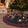 thumbnail image 5 of Sigee Elegant Golden Blue Ornaments for Christmas Decoration Tree Skirt Christmas Plaid Tree Skirt,Christmas home decor Holiday Tree Skirt Fits TChristmas Tree-48", 5 of 6