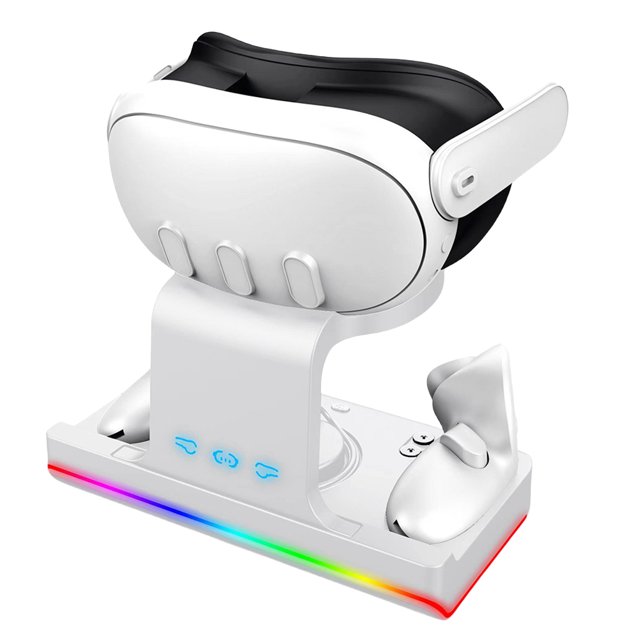Soporte Carga Cargador Estación VR Tipo C Controladores 5V Simultáneamente Con Indicadora para Meta Quest 3