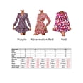 thumbnail image 3 of Vestido, Vestido de manga larga para mujer Mini vestido floral vintage de vacaciones Tomshoo Melon rojo/Grande, 3 of 7