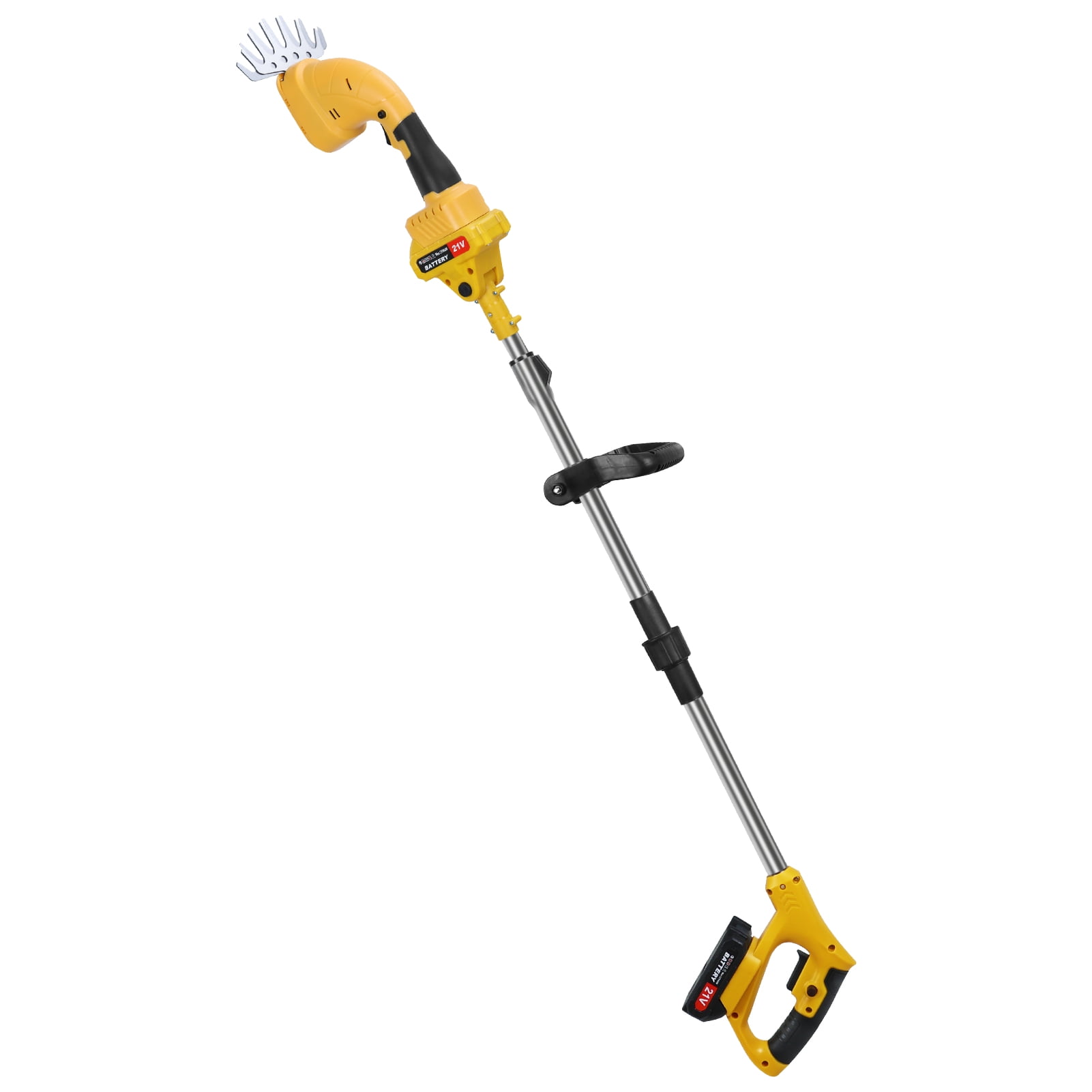 Thehsnt 21V Pole Hedge Trimmer, 2 in 1 Pole Mini Hedge Trimmer & Grass Shear, Electric Hedge Trimmer with Extension Pole, Cordless Hedge Trimmer with Battery And Charger