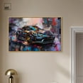 thumbnail image 3 of Porsche’s Vibrant Canvas Lux Car Paintings by Art Remedy, Gold Frame, 45" x 30", 3 of 7