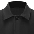 thumbnail image 5 of LYSMORA 2026 Men's Lapel Collar Mid Length Wool Blend Coat, Button Front Flap Side Pockets Loose Fit Fall Winter Warm Business Casual Outerwear, 5 of 6