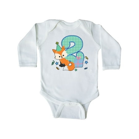 

Inktastic Im 2 Years Old With Fox Gift Baby Boy or Baby Girl Long Sleeve Bodysuit
