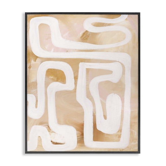 Stupell Industries Southwestern Muted Abstract Squiggle Black Framed Giclee Art, 16 x 20, by Design Fabrikken