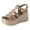 Gold, variant on Womens Platform Wedge Sandals with Buckle Ankle Strap Strappy Open Toe Summer Dress Shoes