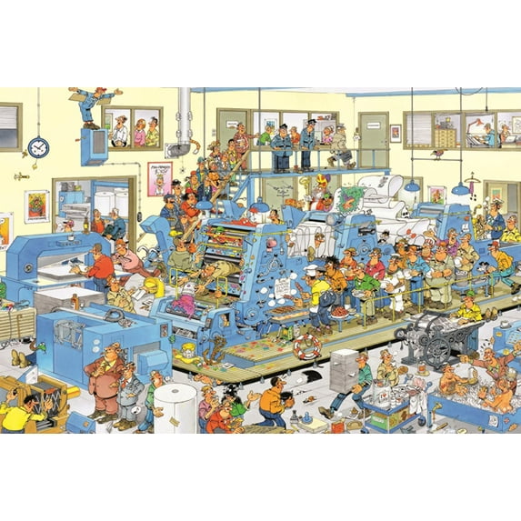 Jumbo The Printing Office By Artist Jan van Haasteren 1500 Piece Graphics & Cartoons Jigsaw Puzzle