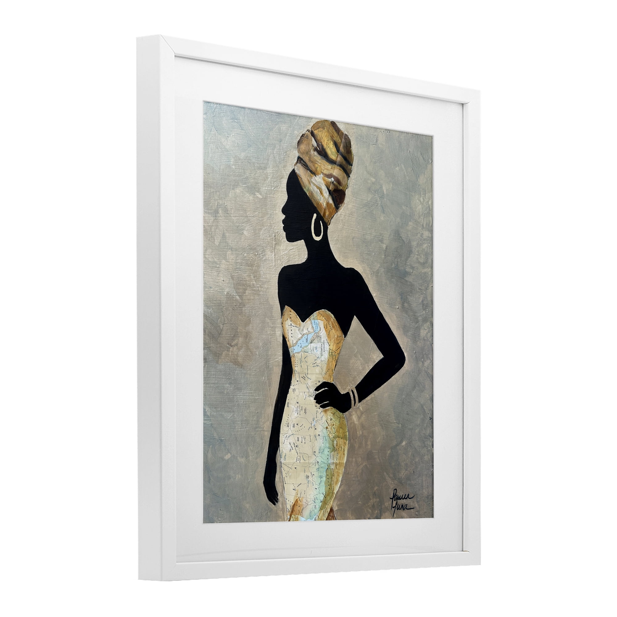 Stupell Industries Motherland Muse Fashion Portrait White Framed Print Under Glass, design by Lauren Luna