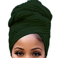 thumbnail image 1 of tredstone Turban Nœud Style Simple Hijab Bonnet Polyvalent Foulard Extensible Respirant Bonnet Anti-Perte Accessoires pour Femmes Vert, 1 of 6