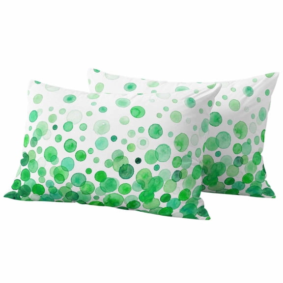 Outdoor Waterproof Throw Pillow Covers Set of 2 Green Polka Dots Decorative Pillowcases Lumbar Outdoor Pillows Cushion Case 20x12 Inch Watercolor Abstract Art Patio Pillows for Couch Sofa Bed Garden
