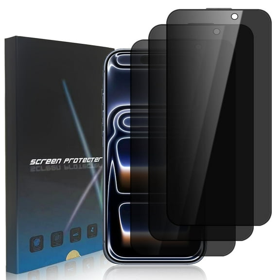 ZYQEEE [3 Pack] Privacy Screen Protector Compatible for iPhone 17 Pro,Tempered Glass Film Anti-spy 9H Hardness, Scratch Resistant, Case Friendly,Bubble Free