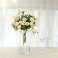 thumbnail image 4 of Efavormart 2 Pack | 12" Ivory Artificial Open Rose Flower Bouquets, Small Faux Floral Arrangements, 4 of 5