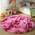 thumbnail image 5 of SARAG Round Fluffy Area Rugs for Bedroom Kids Girls Room Nursery,6x6ft Furry Carpet for Living Room Kids Room,Tie-Dye Dark Red, 5 of 8
