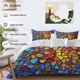 thumbnail image 4 of Blue Red Yellow Bedding 3 Piece Duvet Cover Set Twin Size, Modern Colored Rainbow Stained Glass Soft Microfiber Comforter Cover with Zipper Closure & Pillowcases, Wrinkle & FadeResistant Quilt Cover, 4 of 9