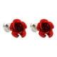 thumbnail image 2 of Gemelos elegantes para hombre con diseño de flor de rosa, 17 mm, románticos rojo, 2 of 8