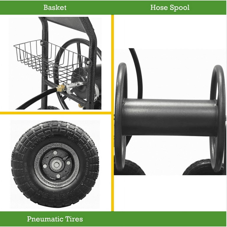 Expert Gardener Steel Mobile Hose Reel Cart 