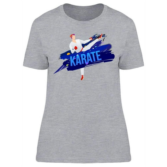 Karate Man In High Kick Action T-Shirt Women -Image by Shutterstock, Female Medium