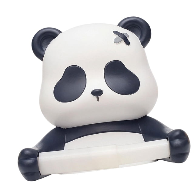 Soporte para rollo de papel higiénico con forma de animal, dispensador de papel higiénico decorativo para baño, montado en la pared. Panda