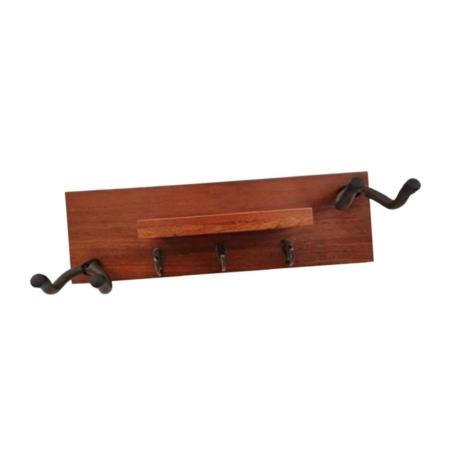 Guitar Wall Hanger Holder Stand with Solid Wood Shelf for Home Studio Musicians Display and Storage