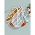 thumbnail image 4 of Bagilaanoe Toddler Baby Girl One-Piece Swimsuit Striped Long Sleeve Zipper Rashguard Swimwear 9M 18M 24M 3T 4T 5T Kids Ruffle Bathing Suit, 4 of 9
