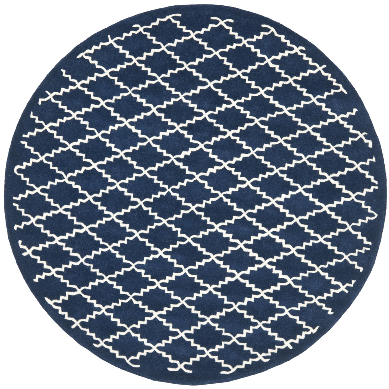 SAFAVIEH Chatham Howard Geometric Wool Runner Rug, Dark Blue/Ivory, 2'3" x 5'