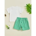 thumbnail image 6 of Qmyliery Baby Toddler Boy Golf Outfit Cart Embroidery Short Sleeve T-shirt Plaid Shorts with Pockets 2 Pcs Set 6 12 18 24 Months 3 Years, 6 of 10