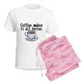 thumbnail image 6 of CafePress - Coffee Makes It All Better Pajamas - Women's Short Sleeve Print T-Shirt and Pants Light Cotton Pajama Set, 6 of 7