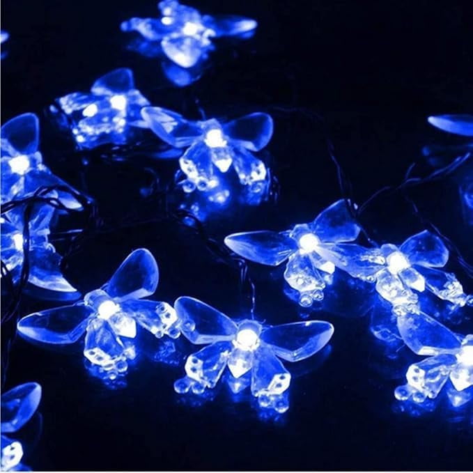 Butterfly String Lights, 5m 20LED Outdoor Solar Powered String Light 8Mode Indoor for Garden Home Wedding Party Christmas Lighting Decoration
