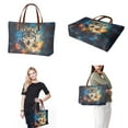 thumbnail image 2 of ZUXONGSY Galaxy Wolf Print 2 Pieces Purses Top Handle Satchel for Women Large Top Handle Tote Bag Slim Wallet with Handle Portable Satchel Handbags Wallet for Shopping Outings, 2 of 5