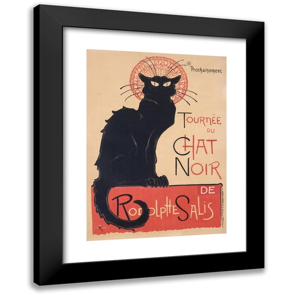 Théophile Alexandre Steinlen 11x14 Black Modern Framed Museum Art Print Titled - Black Cat Tour (1896)