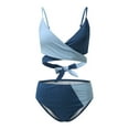 thumbnail image 2 of IDALL Bikini Sets Bathing Suit Plus Size Tankini Swimsuits For Tummy Control Bathing Suits Two Piece Tankini Tops With Bikini Bottoms Twists Swimwear Plus Size Swimsuit Micro Bikini Blue XL, 2 of 6