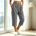 thumbnail image 7 of Luvrsol Plus Size Womens Capris Wide Leg Cropped Pants with Pockets High Waist Relaxed Fit S-3XL, 7 of 7