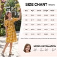 thumbnail image 5 of Actgleam Girls Summer Dress Kids Floral Print Puff Sleeve Cute Square Neck A-Line Midi Sundress,Purple Floral,5-6Y, 5 of 9