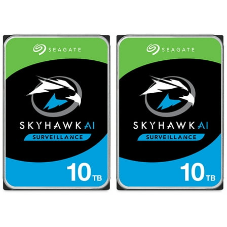 Seagate SkyHawk AI Surveillance 10TB 3.5" Internal Hard Drive, SATA 6GB/s, 7200RPM Kit 2pk