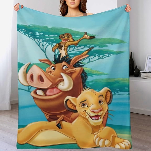The Lion King Blanket, Soft Cozy Fluffy Plush Throw Blanket for Boys Girls Young Adults, Warm Flannel Blanket for Living Room Bedroom Couch Bed 30"x40"
